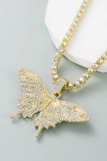 one pc new butterfly shape rhinestone stylish creative luxurious necklace (length:47cm)
