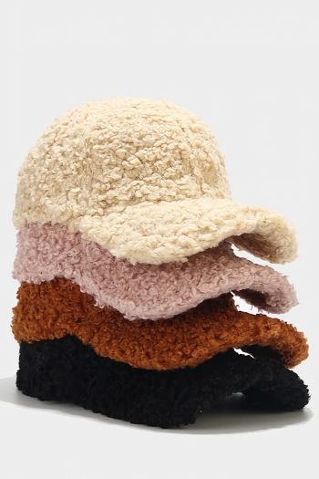 one pc new winter stylish 5 colors solid color berber fleece warm baseball cap 56-58cm