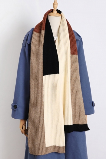 one pc new 3 colors contrast color stitching warm fashion sweater scarf 180*35cm