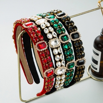 one pc new four colors geometric shape rhinestone stylish retro baroque hair hoop (width:2cm)