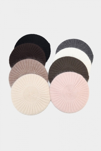 one pc new winter stylish 8 colors solid color warm beret 56-58cm