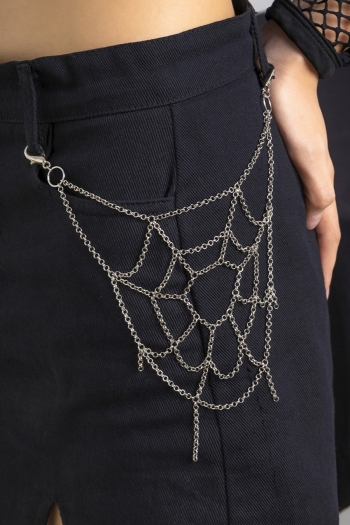 one pc new punk spider web shape metal chain stylish body jewelry(length:24cm)