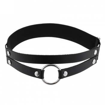 one pc two layer new metal ring connected leather leg ring ajustable gothic style sexy body chain (length:35-65cm)