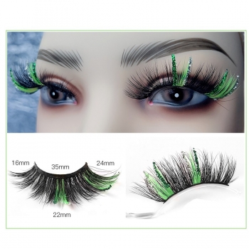 christmas decoration sequins one pair new multilayer curly synthetic false eyelashes  with box(length:35mm)