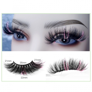christmas decoration sequins one pair new multilayer thick curly synthetic false eyelashes with box (length:35mm)