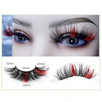 christmas decoration sequins one pair new cross curly synthetic false eyelashes with box (length:35mm)