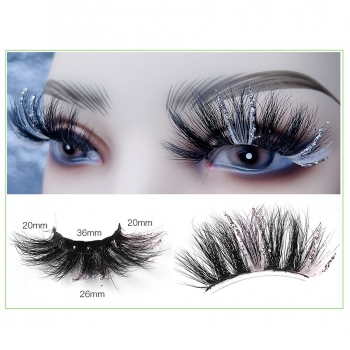 christmas decoration sequins one pair new curly cross long synthetic false eyelashes with box (length:36mm)