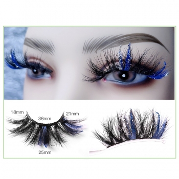 christmas decoration sequins one pair new cross synthetic false eyelashes with box (length:36mm)#25#