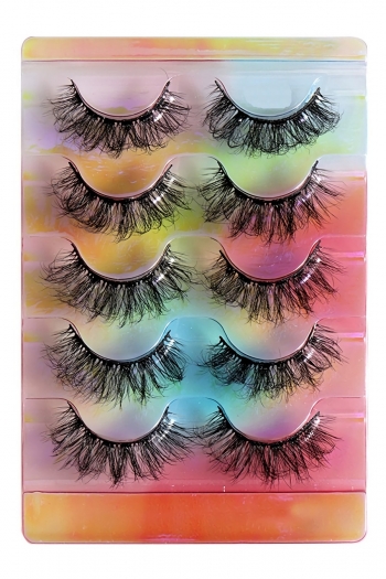 new best sellers five pair curly multilayer synthetic false eyelashes with box (length:36mm)