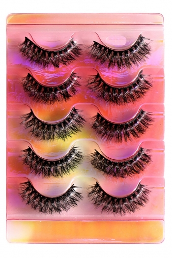 new best sellers five pair multilayer cross synthetic false eyelashes with box (length:33mm)