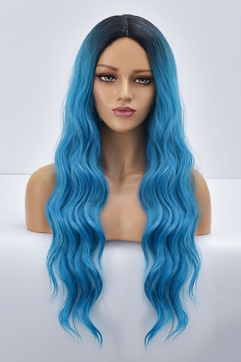 one pc new stylish gradient long wave curly synthetic wigs (length:70-73 cm)