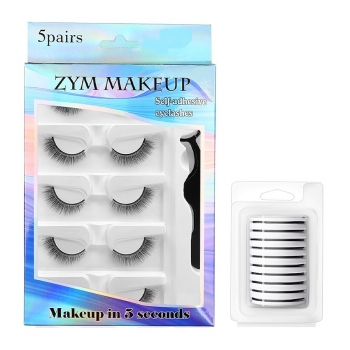 new fifteen pair set natural simulation soft daily glue-free comic barbie synthetic false eyelashes with box (length:31mm,spare adhesive strips*10 & tweezers*1)