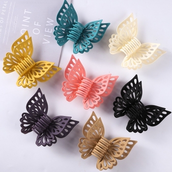 one pc new 7 colors scrub butterfly hollow double layer all match grab clip(length:14cm)