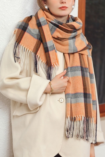 one pc new 8 colors cashmere contrast color plaid tassel stylish warm scarf  70*180cm