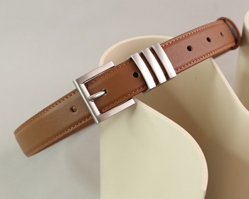 top layer cowhide square buckle simle belt (length:100cm, width:2.4cm)