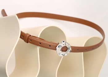 top layer cowhide geometric buckle classic belt (length:95cm,width:1.9cm)