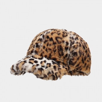 one pc stylish new winter leopard warm plush baseball cap