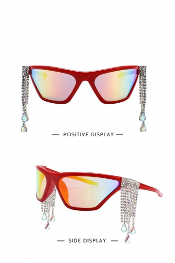 fashion 6 colors cat eye retro outdoor rhinestone tassel sunglasses