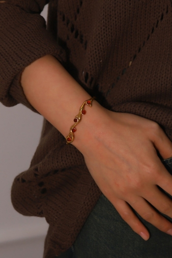 one pc geometric irregular retro stainless steel cuff  bracelet (length:6.1cm)