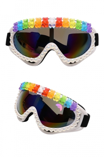 one pc stylish new 8 colors acrylic bear pearl decor sunglasses