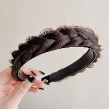 one pc 2 colors braided synthetic wig hair hoop(diameter:12cm)