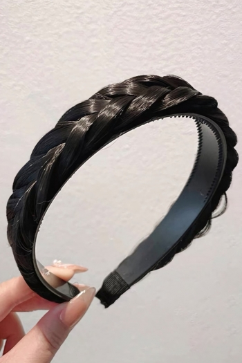 one pc 2 colors braided synthetic wig hair hoop(diameter:12cm)#1#