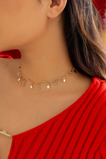 christmas one pc new simple star tassel stylish necklace(length:28cm+10cm)