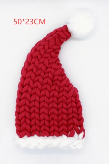 christmas 3 colors hand knitted thick wool adults santa beanie(50*23cm)
