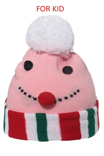 one pc for kid 3 colors christmas snowman knitted beanie 50-52cm