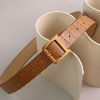 New premium pu chocolate pattern alloy buckle belt(length:100cm,width:2.8cm)