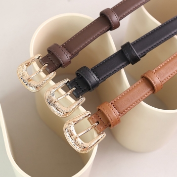 new pu 3 colors napa pattern square alloy buckle belt(length:100cm,width:2cm)