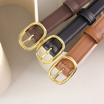 new pu 3 colors simple oval alloy buckle all-match belt(length:100cm,width:2cm)