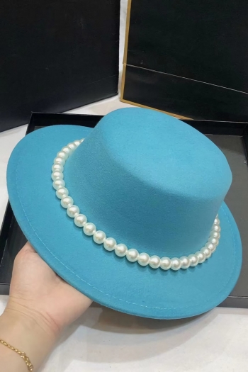 one pc stylish 11 colors pearl decor top hat 54-58cm