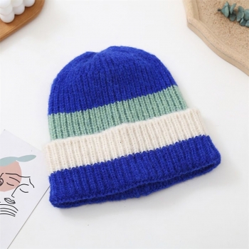 one pc stylish new 8 colors contrast color warm knitted beanie