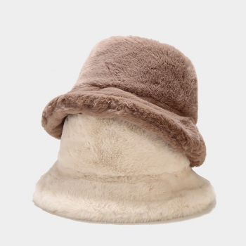 one pc stylish new 8 colors solid color plush warm bucket hat 56-58cm