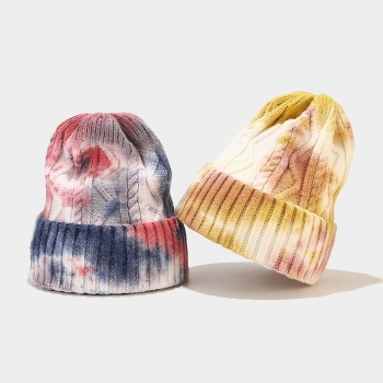 one pc stylish new 4 colors tie-dye warm knitted beanie