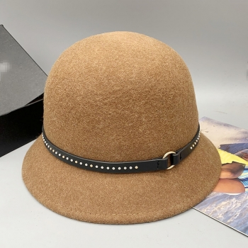 one pc stylish new 5 colors pu band decor bucket hat 55-57cm