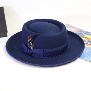 one pc stylish new bow feather decor top hat 55-57cm
