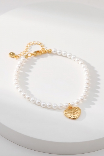 one pc pearl letter heart shape pendant chain bracelets(perimeter:16.5cm)