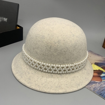 one pc stylish new pearl chain bucket hat 55-57cm