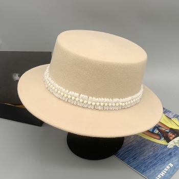 one pc stylish new lace pearl chain decor bucket hat 54-57cm