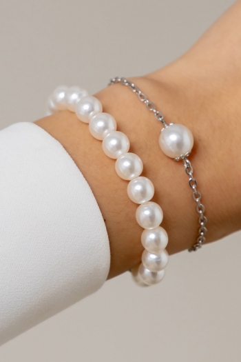 two pc set pearl chain stylish all-match bracelet(length:14cm+5cm)