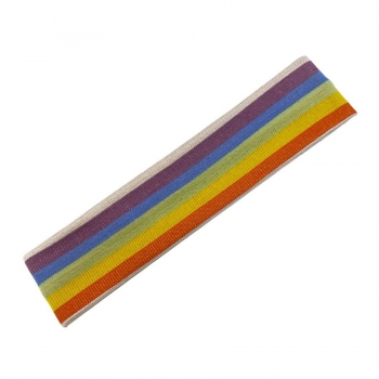 one pc rainbow knit wide-brimmed sweat-absorbing headband(length:21cm)