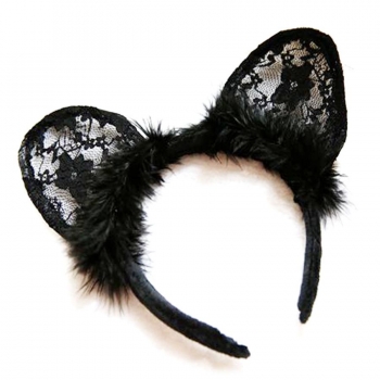 one pc lace fuzzy hair hoop(length:12.5cm)