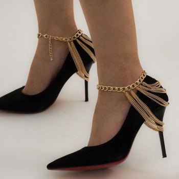 one pc multi-layered new 2 colors chain tassel stylish anklet(length:22cm+5cm)