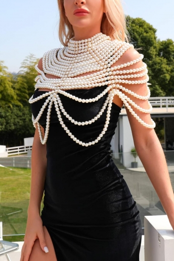 one pc multi-layer pearl alloy body chain (neck circumference:31+25cm)
