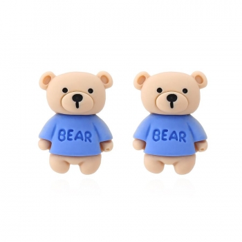 one pair cute bear earrings(length:2.6cm)