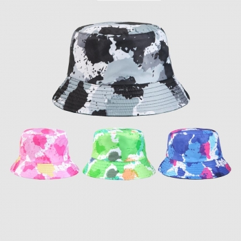 one pc new 4 colors graffiti print stylish double-sided bucket hat 56-58cm