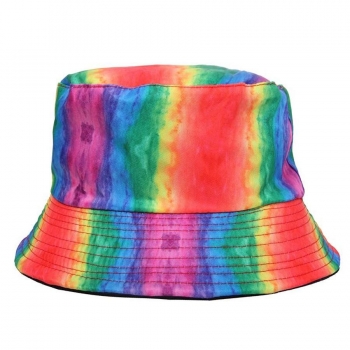 One pc new rainbow printing stylish outdoor bucket hat 56-58cm