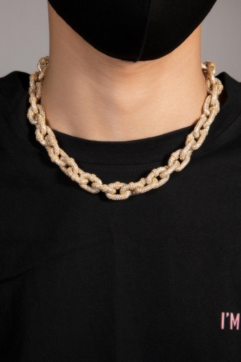 one pc rhinestone hip hop necklace(length:45cm)